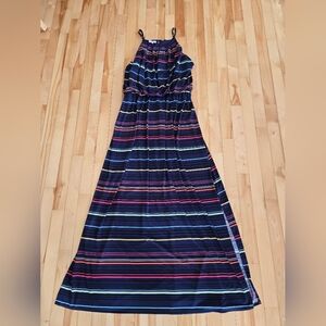 Striped Maxi Dress Maurices XL Maxi Side Slits Beach Vacation Sleeveless